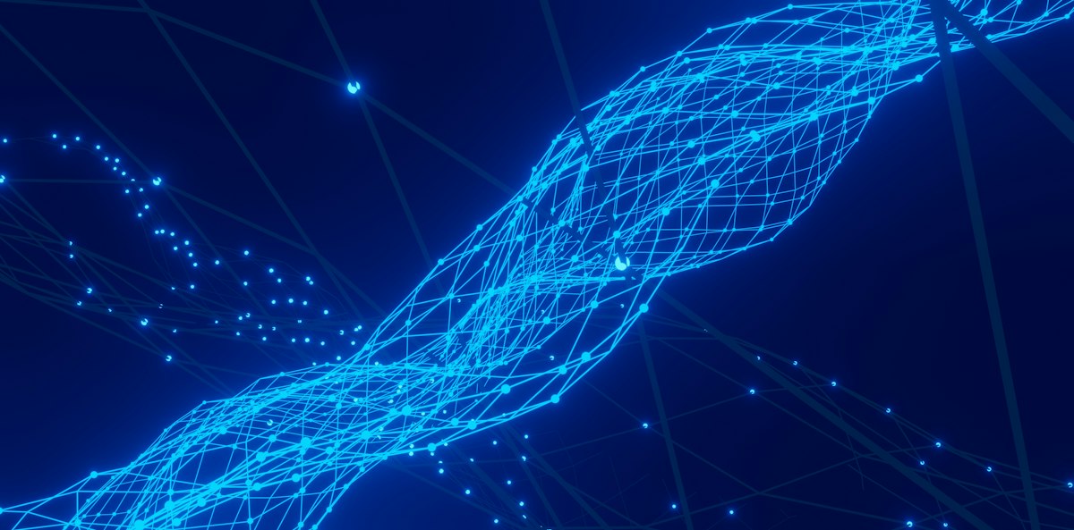 Abstract network of lines and dots