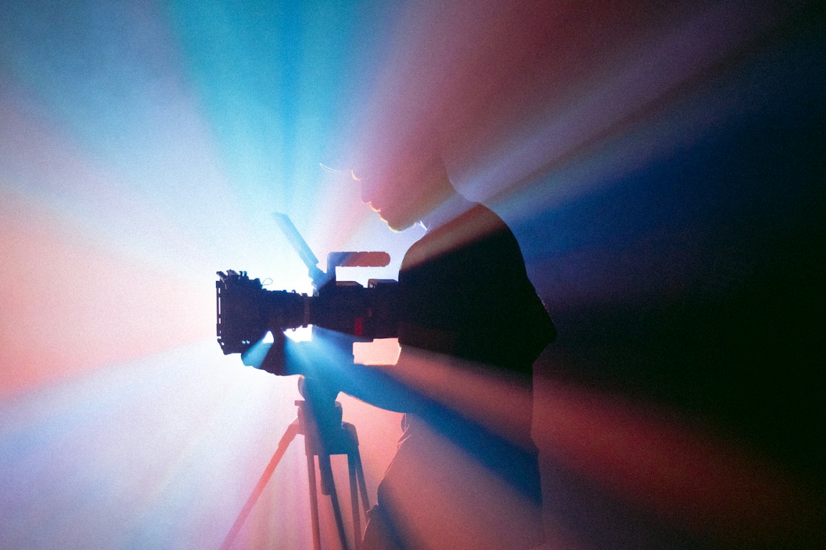 Filming with a camera under coloured lights